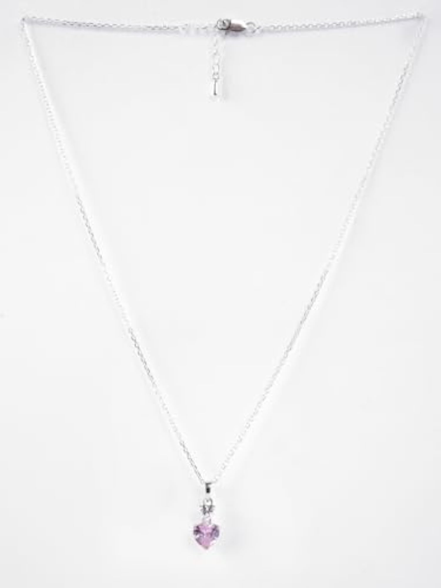 925 Silver Two Hearts Pendant Chain Necklace